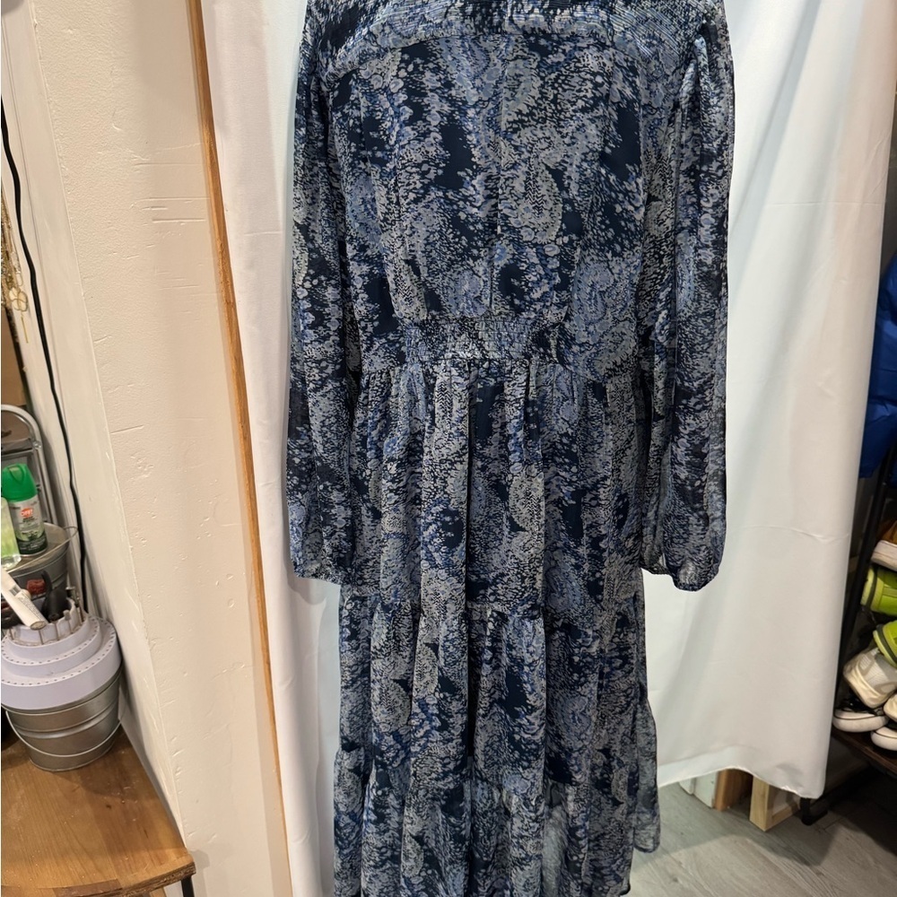 Joie Limited Edition Print Maxi Dress Size Large Blue Parisian Paisley Boho - Picture 6 of 9